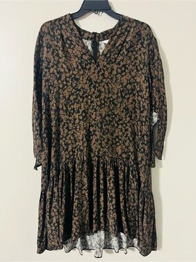 EUC LaRoque Chelsea Brown & Black Print Dress SZ‎ M